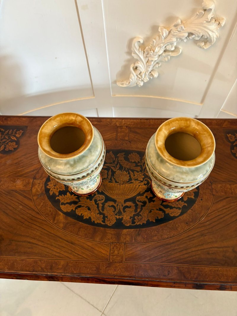 Pair of Antique Victorian Quality Doulton Vases - Image 5